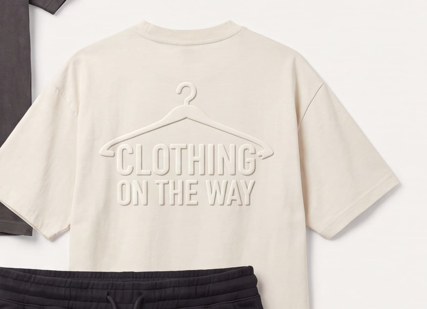 Back-Print Embossed Tee in Bone